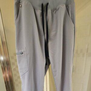 Figs Zamora Jogger Light Gray Scrub Pants SIZE M